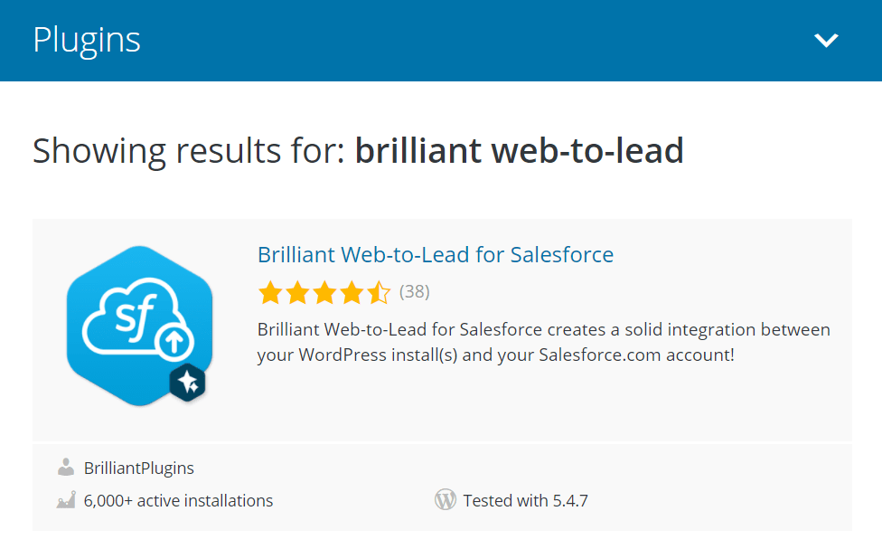 Salesforce WordPress - Brilliant Web-to-Lead Plugin